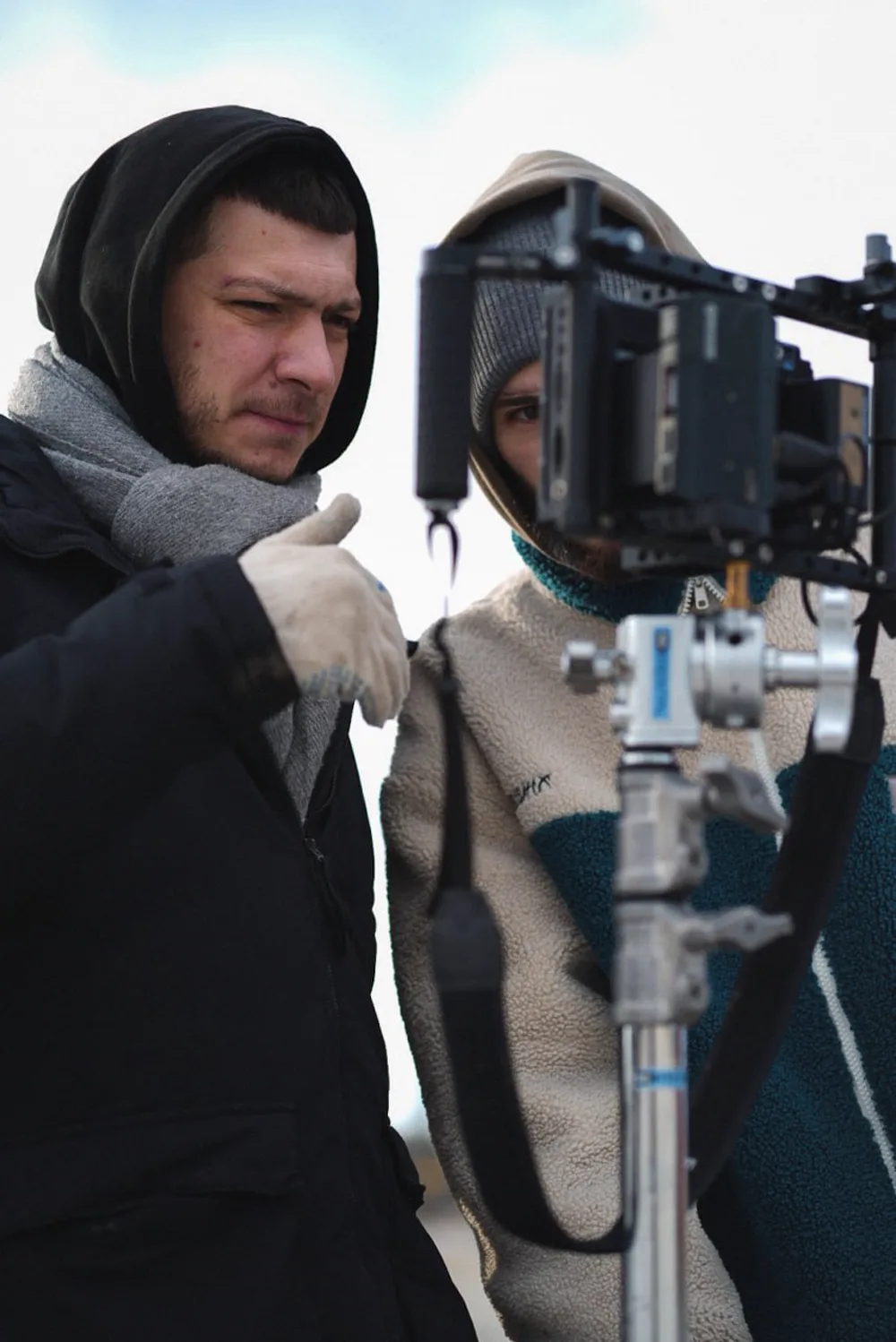 The director at the camera