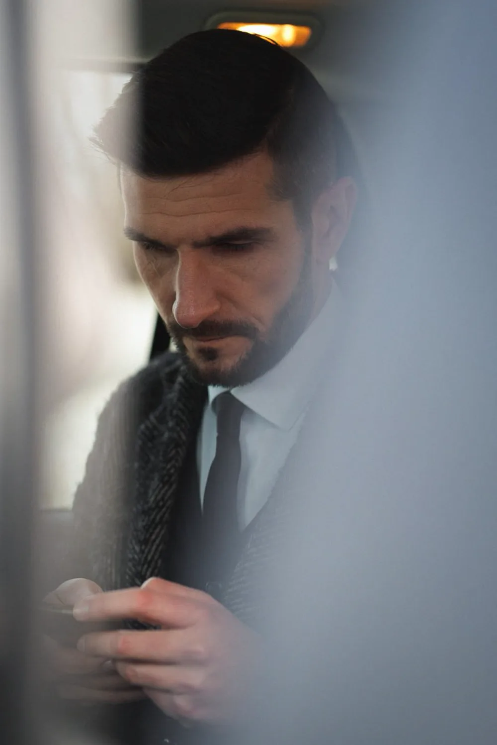 The businessman before a take